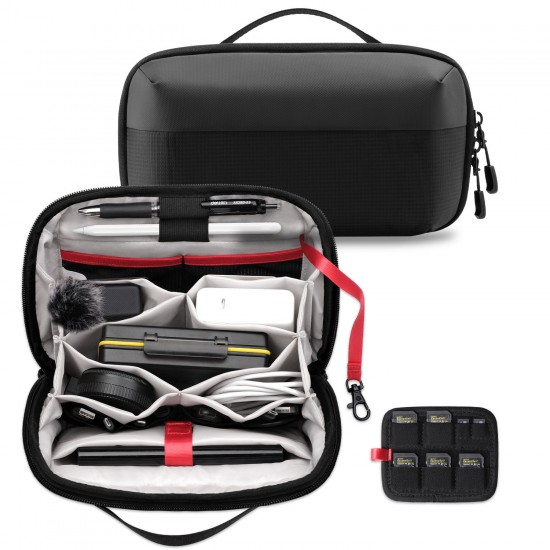 Electronic Organizer Accessory Tech Pouch For MacBook Charger, Cables, PowerBank, Hard Drive, Cords, Water-resistant Storage Bag Electronic Organizer Accessory Tech Pouch For MacBook Charger, Cables, PowerBank, Hard Drive, Cords, Water-resistant Storage Bag
