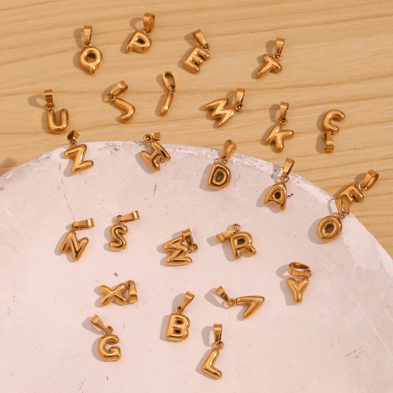 Guarantee Dreamshow 2024 Jewelry Wholesale PVD Gold Plated Letter Charms Stainless Steel Fashion Jewelry Pendants Charms Guarantee Dreamshow 2024 Jewelry Wholesale PVD Gold Plated Letter Charms Stainless Steel Fashion Jewelry Pendants Charms