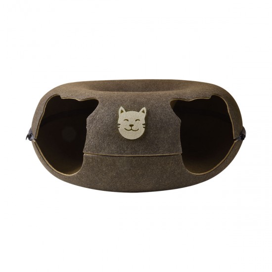 Donut Interactive Round Felt Tunnel Cat Bed Plush Kennel For Cats Small Animals Indoor Training Toy For Kittens Pet Supplies Donut Interactive Round Felt Tunnel Cat Bed Plush Kennel For Cats Small Animals Indoor Training Toy For Kittens Pet Supplies