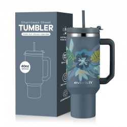 Double-Walled Stainless Steel Tumbler Waterproof Insulated Tumbler with Handle & Straw