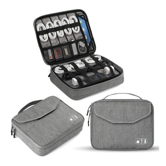 Custom Portable Waterproof Double Layer Electronics Organizer Travel Cable Organizer Cord Storage Bag for Cables Custom Portable Waterproof Double Layer Electronics Organizer Travel Cable Organizer Cord Storage Bag for Cables