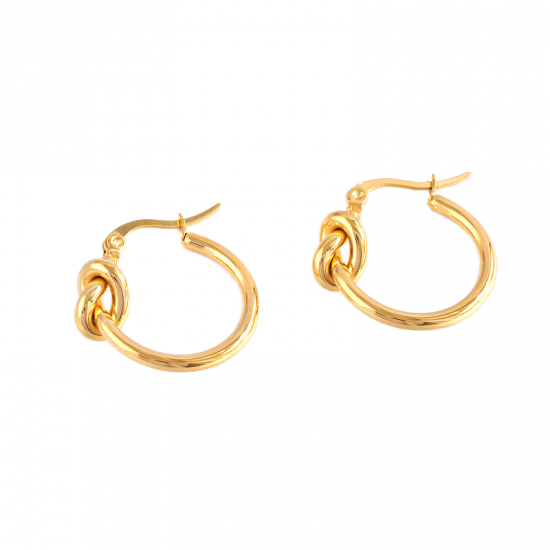 Simple Style Slim Stainless Steel Plated 18K Gold Knotted Style Round Eco-Friendly Material Women's jewelry Earrings Simple Style Slim Stainless Steel Plated 18K Gold Knotted Style Round Eco-Friendly Material Women's jewelry Earrings