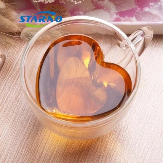 New hot selling 240ml 180ml home office thickened double layer cup glass heart shaped milk coffee glass cup with handle New hot selling 240ml 180ml home office thickened double layer cup glass heart shaped milk coffee glass cup with handle