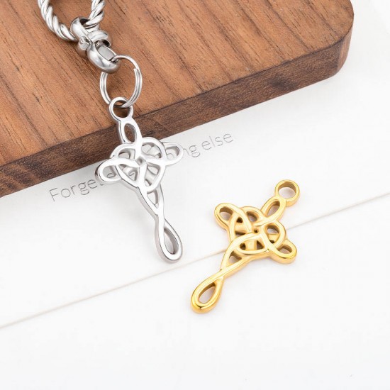 Personalized Stainless Steel Celtic Knot Pendant Interwoven Infinite Cross DIY Necklace Crafts for Jewelry Gift Making Personalized Stainless Steel Celtic Knot Pendant Interwoven Infinite Cross DIY Necklace Crafts for Jewelry Gift Making