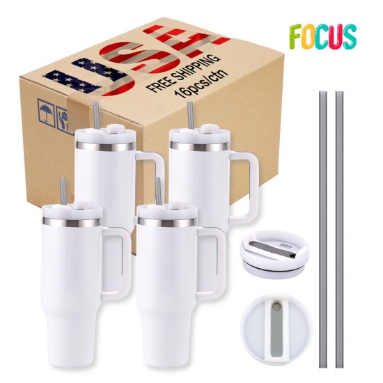 USA Warehouse Stocked 40OZ Sport Tumbler Sublimation Blanks H2.0 Stainless Steel Car Cup With Handle Travel Mug USA Warehouse Stocked 40OZ Sport Tumbler Sublimation Blanks H2.0 Stainless Steel Car Cup With Handle Travel Mug