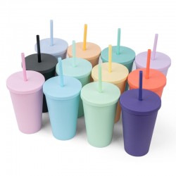 Hot Sale Reusable Multi Color Tumbler With Lid And Straw Plastic Tumbler In Bulk Wholesale Studded Tumbler