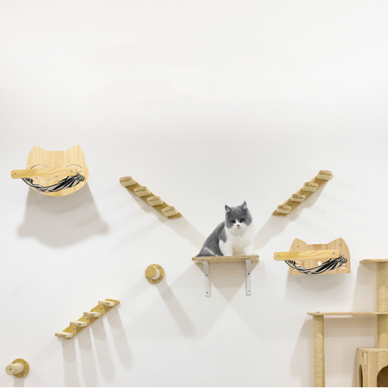 New Design Modern Wooden Sisal Rope Cat Furniture Tree Cat Climbing Track Wall Mounted Shelves Wood Cat Interactive Climbing Toy New Design Modern Wooden Sisal Rope Cat Furniture Tree Cat Climbing Track Wall Mounted Shelves Wood Cat Interactive Climbing Toy