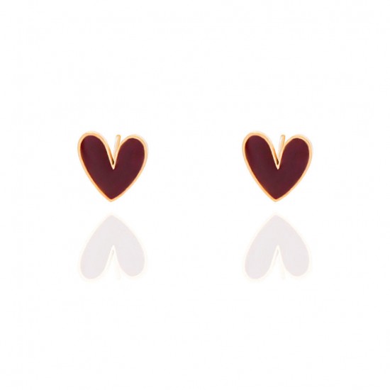 Stainless Steel Wine Red Irregular Heart Shape Stud Earrings Stainless Steel Wine Red Irregular Heart Shape Stud Earrings