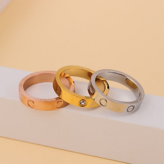 Summer Fashion Stainless Steel Rings Wholesale Temperament Zircon Rings Jewelry Women Simple Geometric Gold Wedding Ring Summer Fashion Stainless Steel Rings Wholesale Temperament Zircon Rings Jewelry Women Simple Geometric Gold Wedding Ring