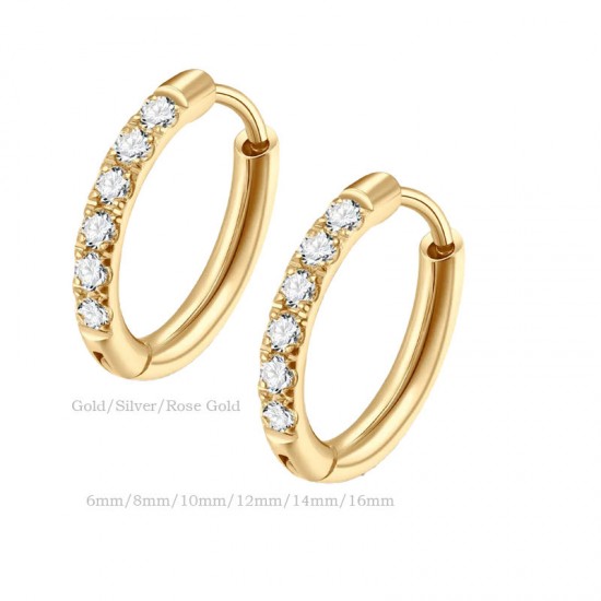 Wholesale 18k Pvd Gold Plated Fashion Jewelry Earrings Small Cubic Zirconia Cz Stainless Steel Huggie Hoop Earrings For Women Wholesale 18k Pvd Gold Plated Fashion Jewelry Earrings Small Cubic Zirconia Cz Stainless Steel Huggie Hoop Earrings For Women
