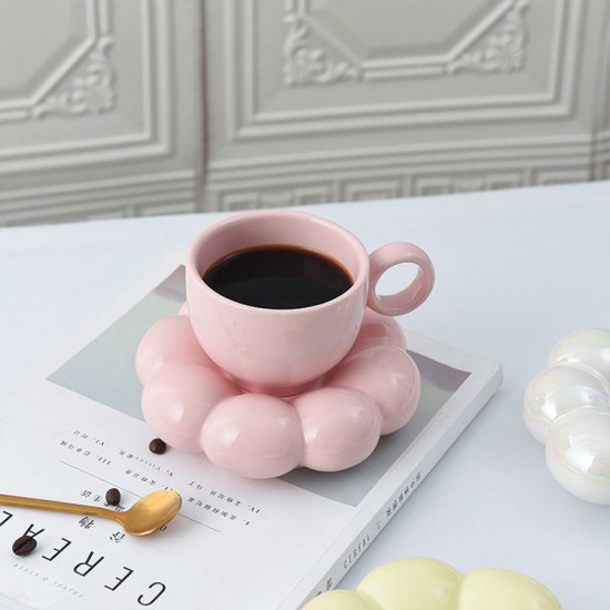 Best Quality 200Ml Luxury Thick Handle Ceramic Coffee Mug Cup With Saucer Plate Set Best Quality 200Ml Luxury Thick Handle Ceramic Coffee Mug Cup With Saucer Plate Set