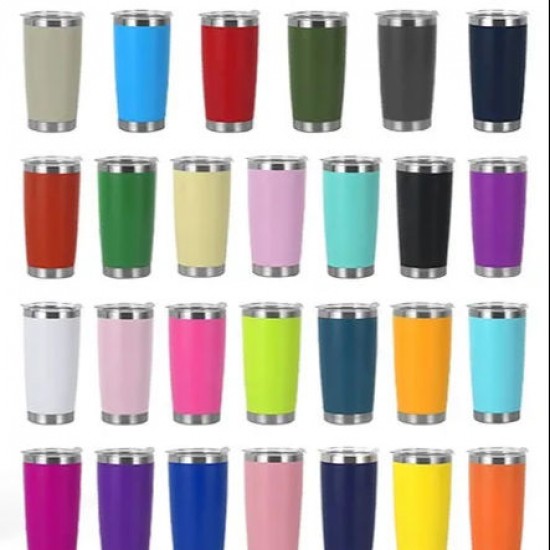 Fast ship Powder Coated travel coffee mug Regular Tumbler Stainless Steel Double Wall vacuum cup 20oz Car Tumbler with Lid Fast ship Powder Coated travel coffee mug Regular Tumbler Stainless Steel Double Wall vacuum cup 20oz Car Tumbler with Lid