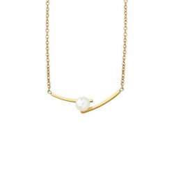 Hongtong B2-124 New Simple Cross Pearl Pendant Stainless Steel Women's Fashion Versatile Necklace Gift Jewelry