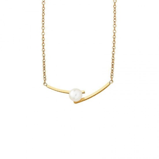 Hongtong B2-124 New Simple Cross Pearl Pendant Stainless Steel Women's Fashion Versatile Necklace Gift Jewelry Hongtong B2-124 New Simple Cross Pearl Pendant Stainless Steel Women's Fashion Versatile Necklace Gift Jewelry