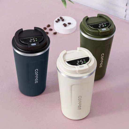 380Ml 510Ml Smart Temperature Display Stainless Steel Coffee Cup Double Wall Travel Office Coffee Vacuum Cup With Lid 380Ml 510Ml Smart Temperature Display Stainless Steel Coffee Cup Double Wall Travel Office Coffee Vacuum Cup With Lid