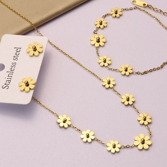 Fashion Jewelry Stainless Steel 18k Gold Plated Waist Body Necklace Bracelet Earrings Chain Jewelry Set For Women Fashion Jewelry Stainless Steel 18k Gold Plated Waist Body Necklace Bracelet Earrings Chain Jewelry Set For Women