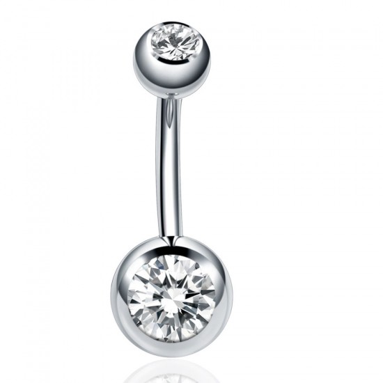 LINGCHEE Stainless Steel Double Crystal External Threaded Sexy Navel Belly Button Rings 14G Ombligo Piercings Body Jewelry LINGCHEE Stainless Steel Double Crystal External Threaded Sexy Navel Belly Button Rings 14G Ombligo Piercings Body Jewelry