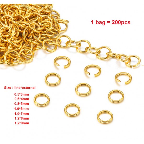 Factory Directly Wholesale Price 14k 18k Solid Gold stainless steel Metal Open Jump Rings For jewelry Making Factory Directly Wholesale Price 14k 18k Solid Gold stainless steel Metal Open Jump Rings For jewelry Making