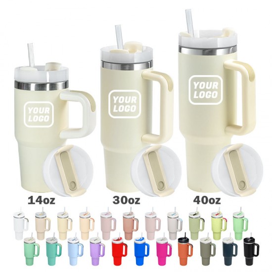Custom logo 14 oz 30 oz 40 oz stainless steel double wall vacuum metal cup travel coffee mug 14oz 30oz 40oz tumbler with handle Custom logo 14 oz 30 oz 40 oz stainless steel double wall vacuum metal cup travel coffee mug 14oz 30oz 40oz tumbler with handle
