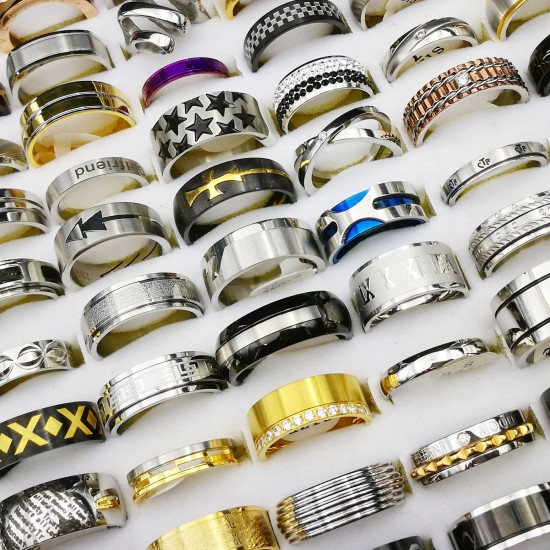 2023 factory directly wholesale mixed lot batch size stainless steel ring jewelry for men and women 2023 factory directly wholesale mixed lot batch size stainless steel ring jewelry for men and women