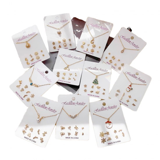 Crystal Christmas Clavicle Chain Necklace Alloy Necklace Stud Earrings Set Earrings Set For Girl Crystal Christmas Clavicle Chain Necklace Alloy Necklace Stud Earrings Set Earrings Set For Girl